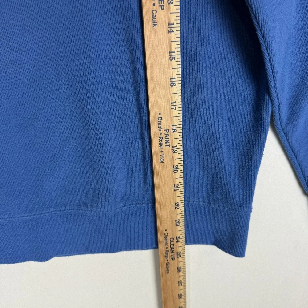 Lands' End Sweater Mens Small Blue 1/4 Zip Mock Neck Knit Pullover‎ Cotton Blend